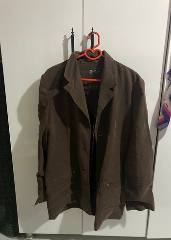 Düğmeli Kahverengi Kadın Blazer