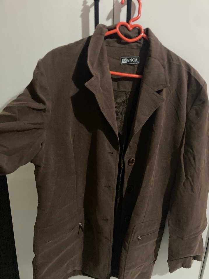 Düğmeli Kahverengi Kadın Blazer - Görsel 2