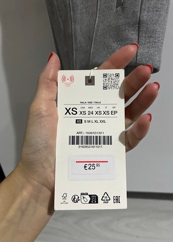 Zara Kadın Gri Keten Kumaş zara Kemerli Pantolon