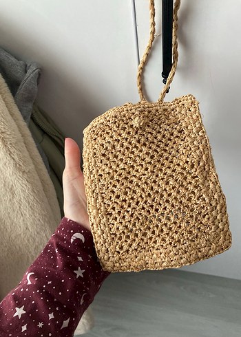 Bej Örgü Kadın Çapraz pull and bear Çanta Püsküllü - Görsel 4