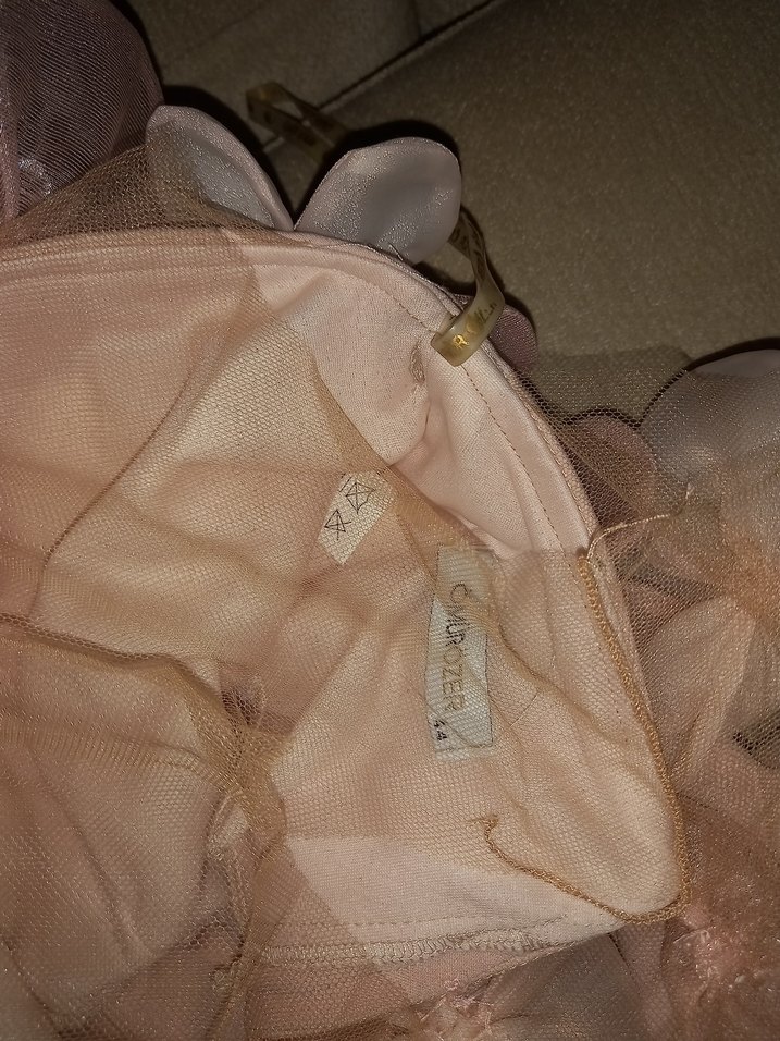 Pembe Nakışlı Straplez Abiye - Görsel 3