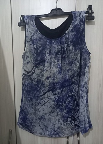 Batik Desen Kolsuz Mini Bluz