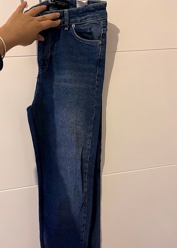 36 Beden Kadın Lacivert Midi Boy Denim Pantolon