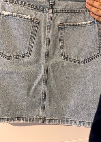 36 Beden Mavi Denim Midi Kadın Etek