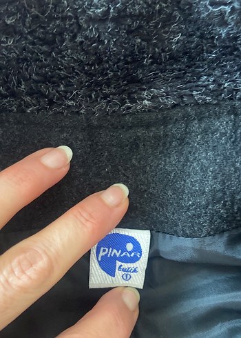 Gri Peluş Detaylı Hamile Kabanı - Görsel 3