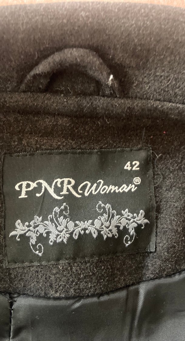 Düğmeli Koyu gri Kadın Kaban - Görsel 3