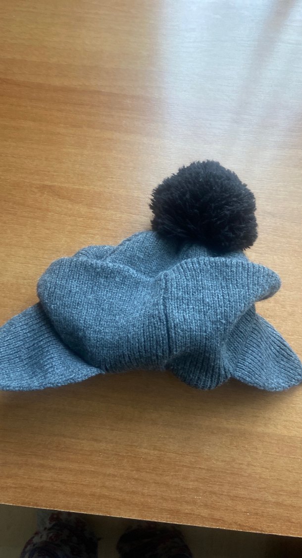 Erkek Çocuk Gri Nakışlı Örgü Yün Bere - Görsel 3