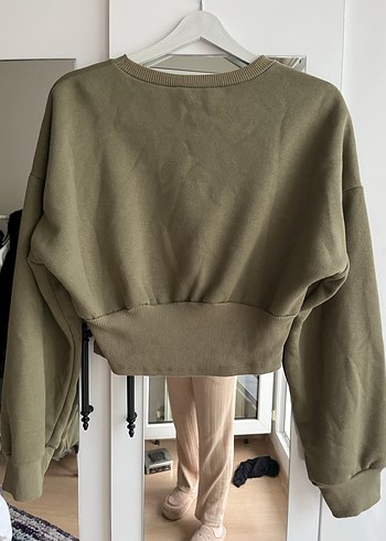 Önü Baskılı Kahverengi Kadın Sweatshirt - Görsel 3