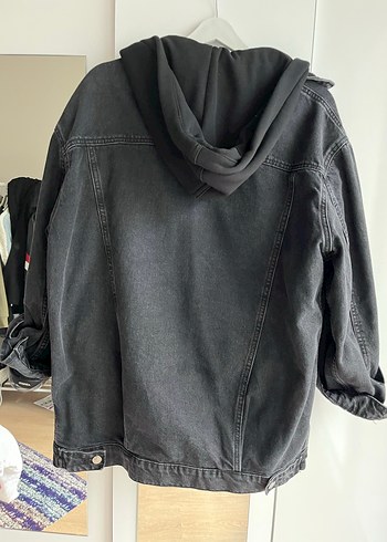 Düğmeli Siyah Denim Kadın Ceket - Görsel 2