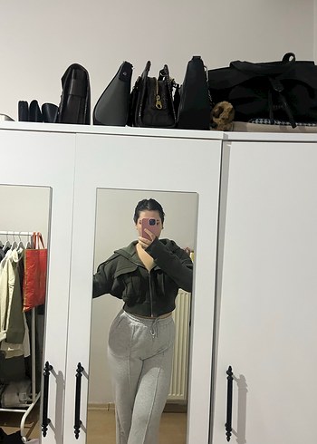 Fermuarlı Kapüşonlu Gri Sweatshirt - Görsel 2