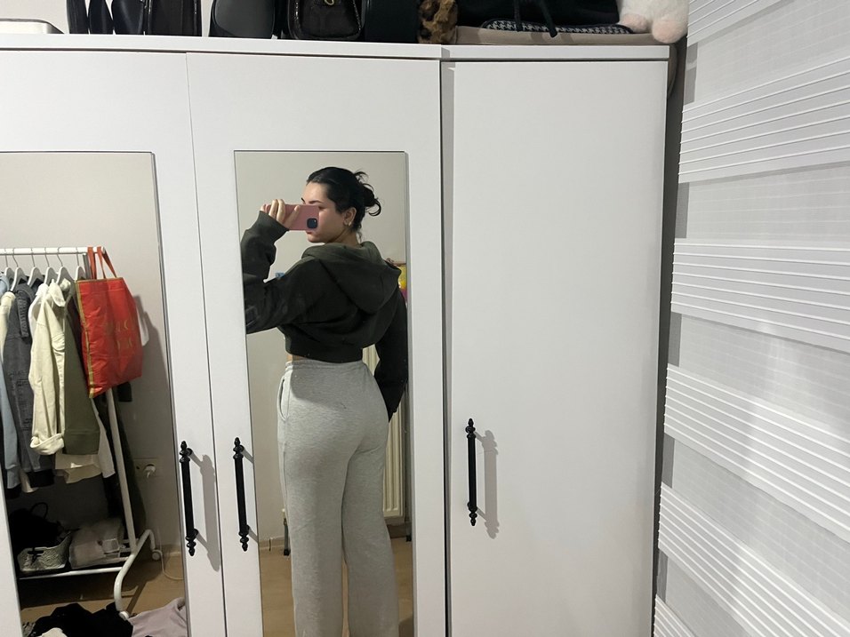 Fermuarlı Kapüşonlu Gri Sweatshirt - Görsel 3