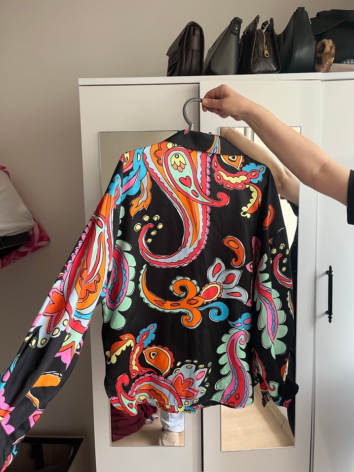 Bohem Çok Renkli Desenli Kadın Gömlek - Görsel 3