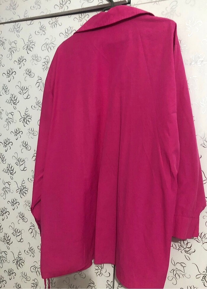 Lamelif yanları büzgülü gömlek - Görsel 2