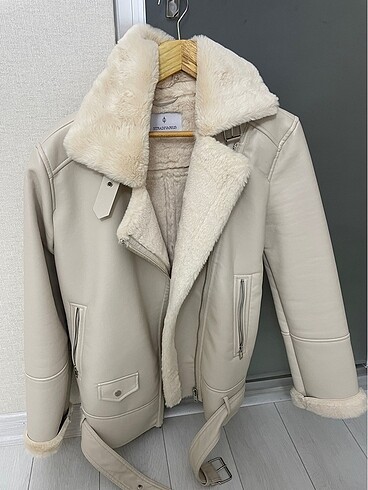 Stradivarius Stradivarius suni deri biker ceket
