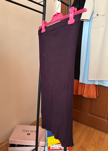 Mor Midi triko etek - Görsel 2