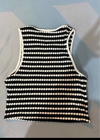 Pull and Bear Çizgili Örgü Kolsuz Crop Top