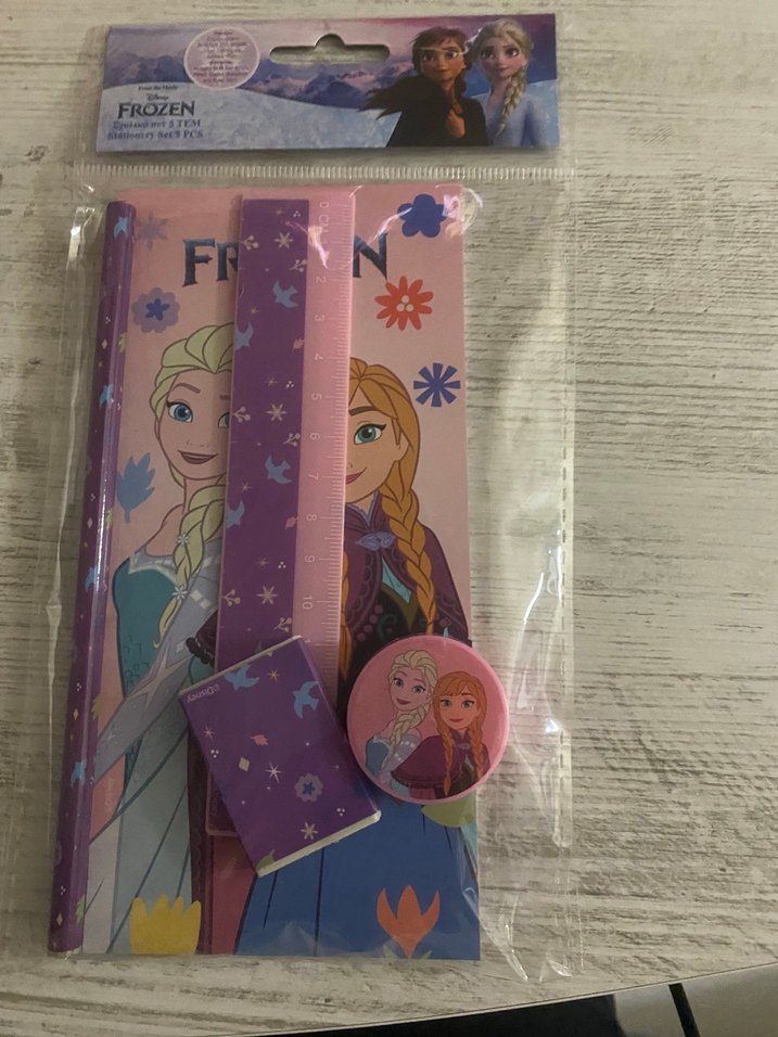 Frozen not defteri,kalem,kalemtraş,silgi ve cetvel seti - Görsel 3