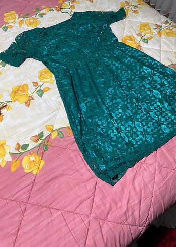 Yeşil Dantel Midi Bohem Kadın Elbise - Görsel 5