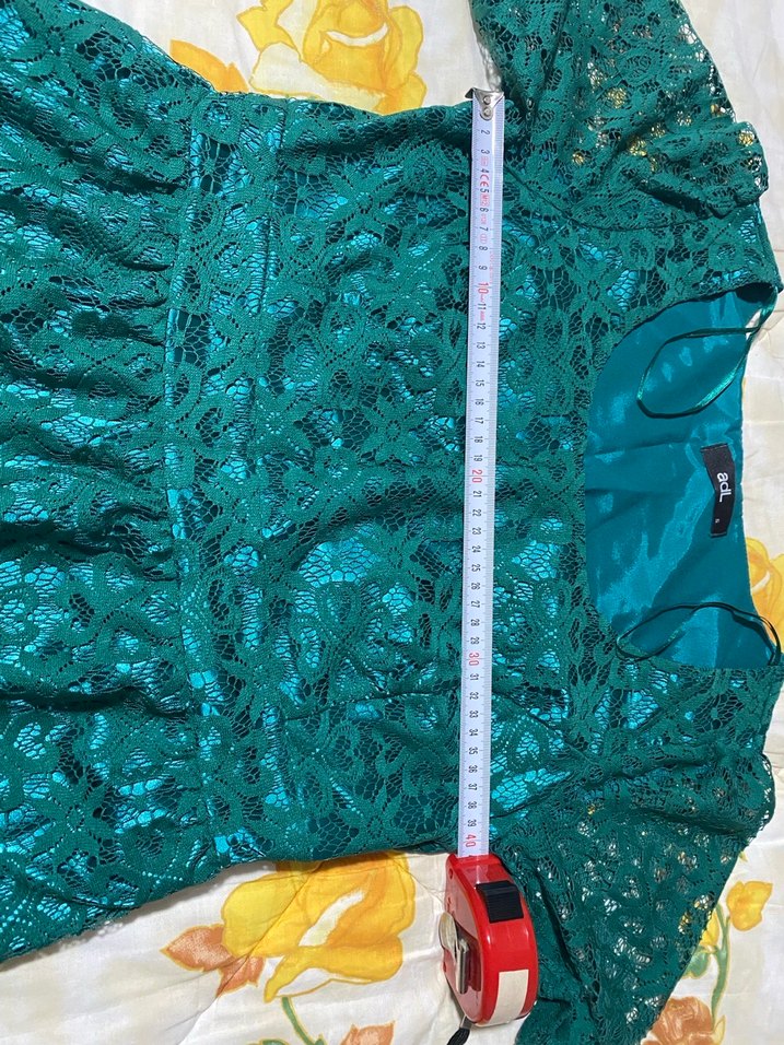 Yeşil Dantel Midi Bohem Kadın Elbise - Görsel 2