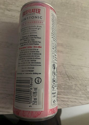 Beefeater London Pembe Çilek Tonik 250 ml - Görsel 2