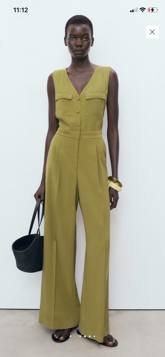 Kadın Kemerli Kolsuz Haki Tulum - Görsel 5