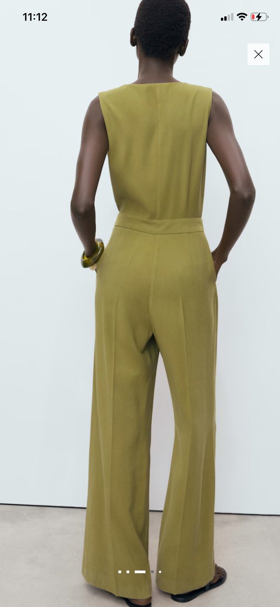 Kadın Kemerli Kolsuz Haki Tulum - Görsel 3