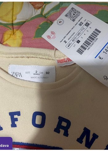 Zara Kız Çocuk Beyaz Pamuklu Uzun Kollu Tişört - Görsel 2