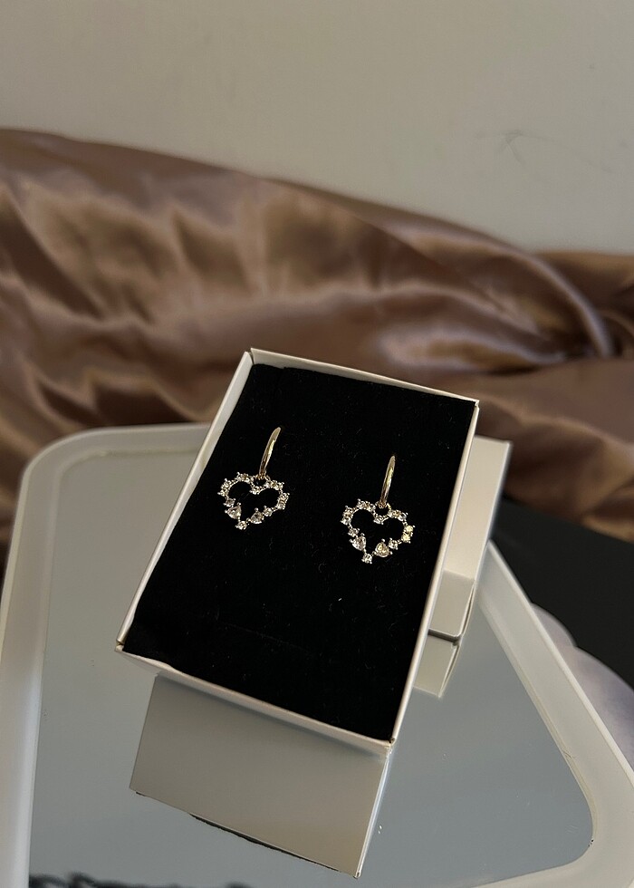 Gold Kalp Küpe - Görsel 2