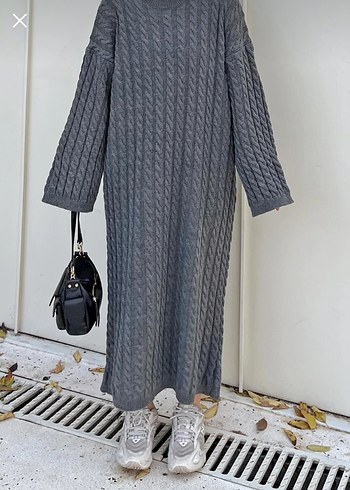 Örgü Uzun Triko Elbise - Görsel 2