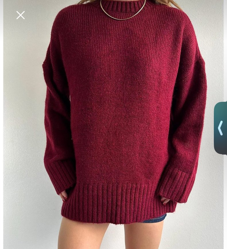 Bordo Kadın Kazak - Görsel 2