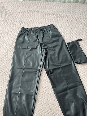 Zara çantalı deri pantolon