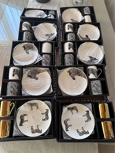  Beden altın Renk Gold zebra Lcw home kahve fincanı