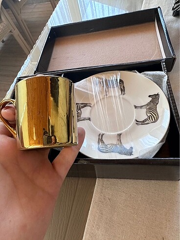 LC Waikiki Gold zebra Lcw home kahve fincanı