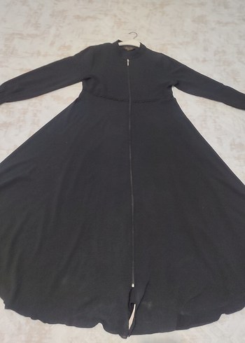 Siyah Fermuarlı Uzun Kadın tesettür ferece - Görsel 2