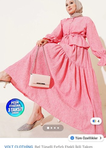 Trendyol & Milla Canli Pembe Uzun Elbise