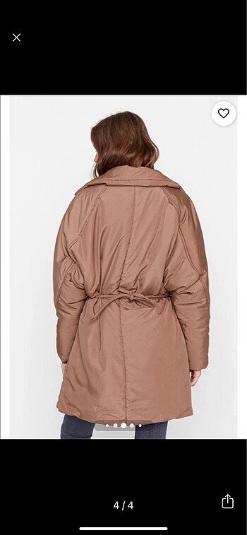 s Beden kahverengi Renk Trendyolmilla oversize kapitone mont