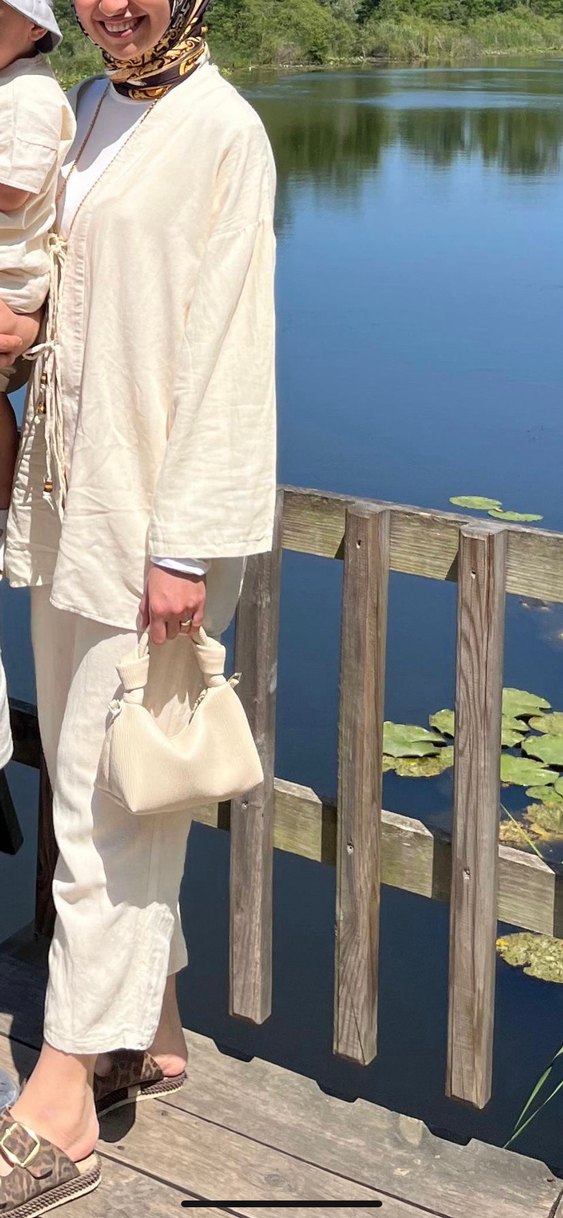 Beyaz Kadın Midi Takım - Salaş Kesim - Görsel 2