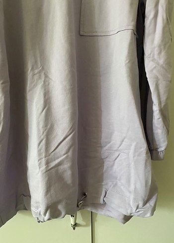 Düğmeli Mor Kadın Uzun Kollu Sweatshirt - Görsel 3