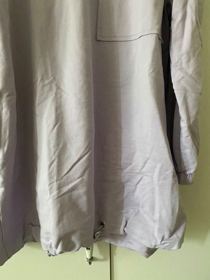 Düğmeli Mor Kadın Uzun Kollu Sweatshirt - Görsel 3