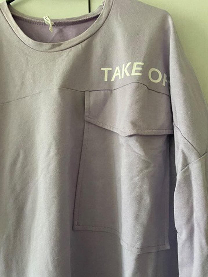 Düğmeli Mor Kadın Uzun Kollu Sweatshirt - Görsel 2