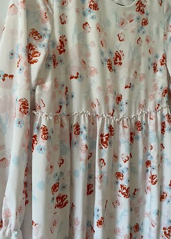 Çiçek Desenli Uzun Bohem Elbise - Görsel 5