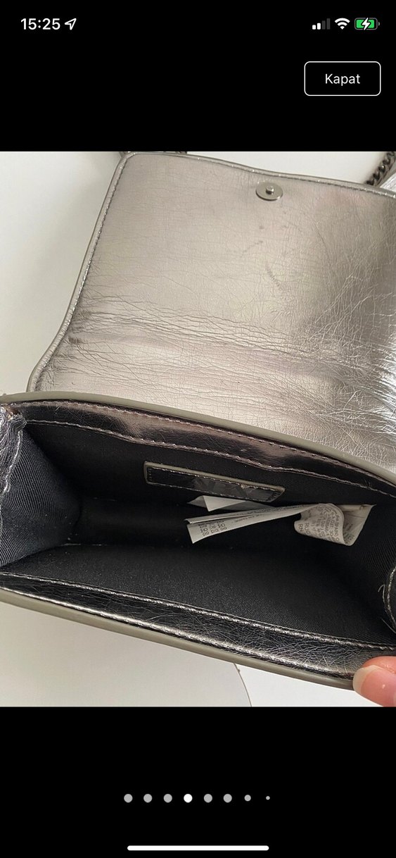 Gri Deri Zincir Detaylı Kadın Çanta - Görsel 3