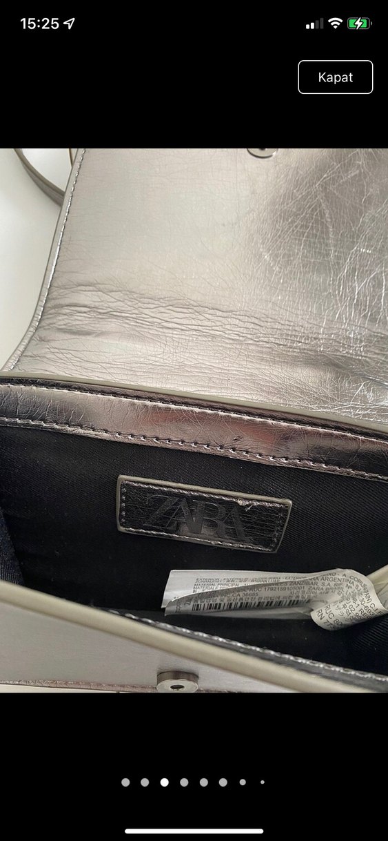 Gri Deri Zincir Detaylı Kadın Çanta - Görsel 2