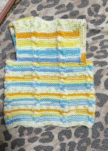 Çocuk Bohem el Örgüsü Kolsuz Triko yelek - Görsel 2