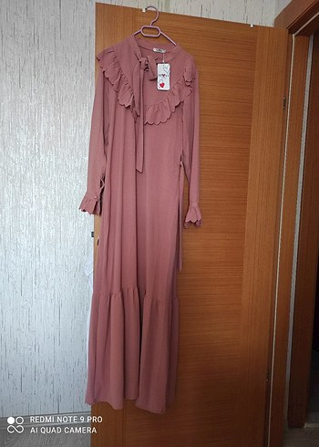 Pembe Fırfırlı  elbise - Görsel 4