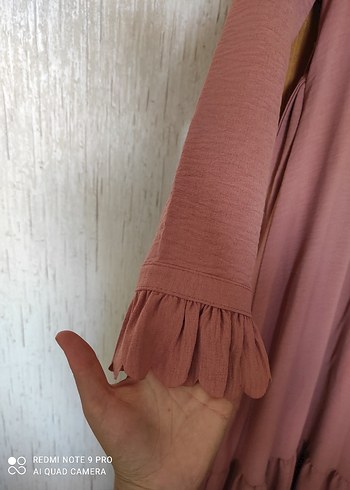 Pembe Fırfırlı  elbise - Görsel 3