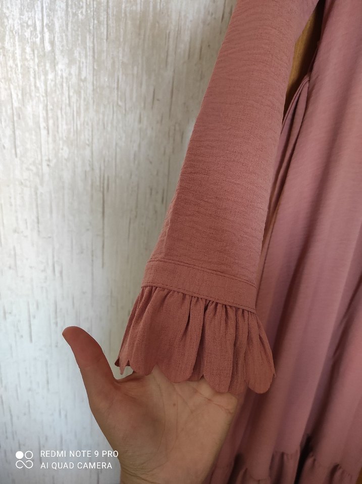 Pembe Fırfırlı  elbise - Görsel 3