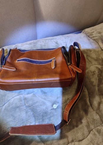 Kahverengi Deri Fermuarlı Kadın Çanta - Görsel 2