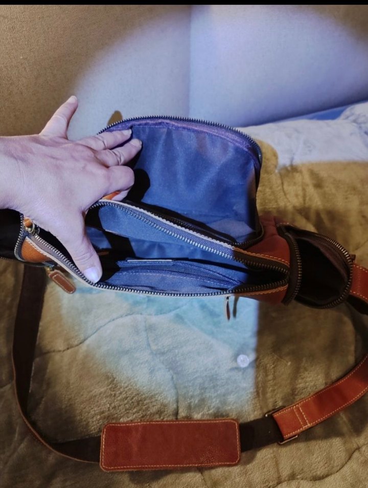 Kahverengi Deri Fermuarlı Kadın Çanta - Görsel 4