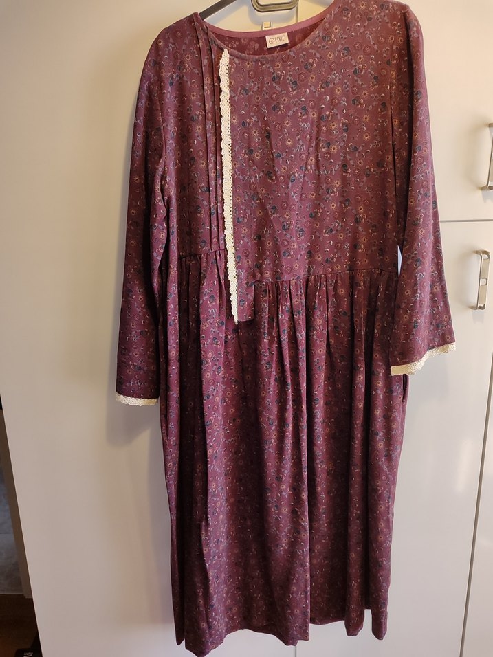 Bordo Bohem Düğmeli elbise - Görsel 2